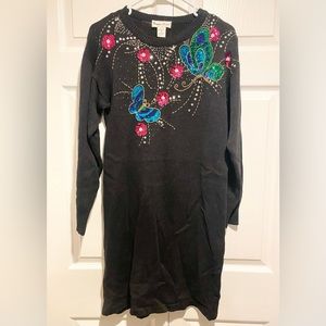 Bonnie Evans Vintage Sequins Sweater Dress